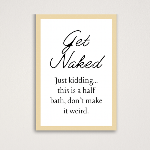 poster with humorous text on a white background
