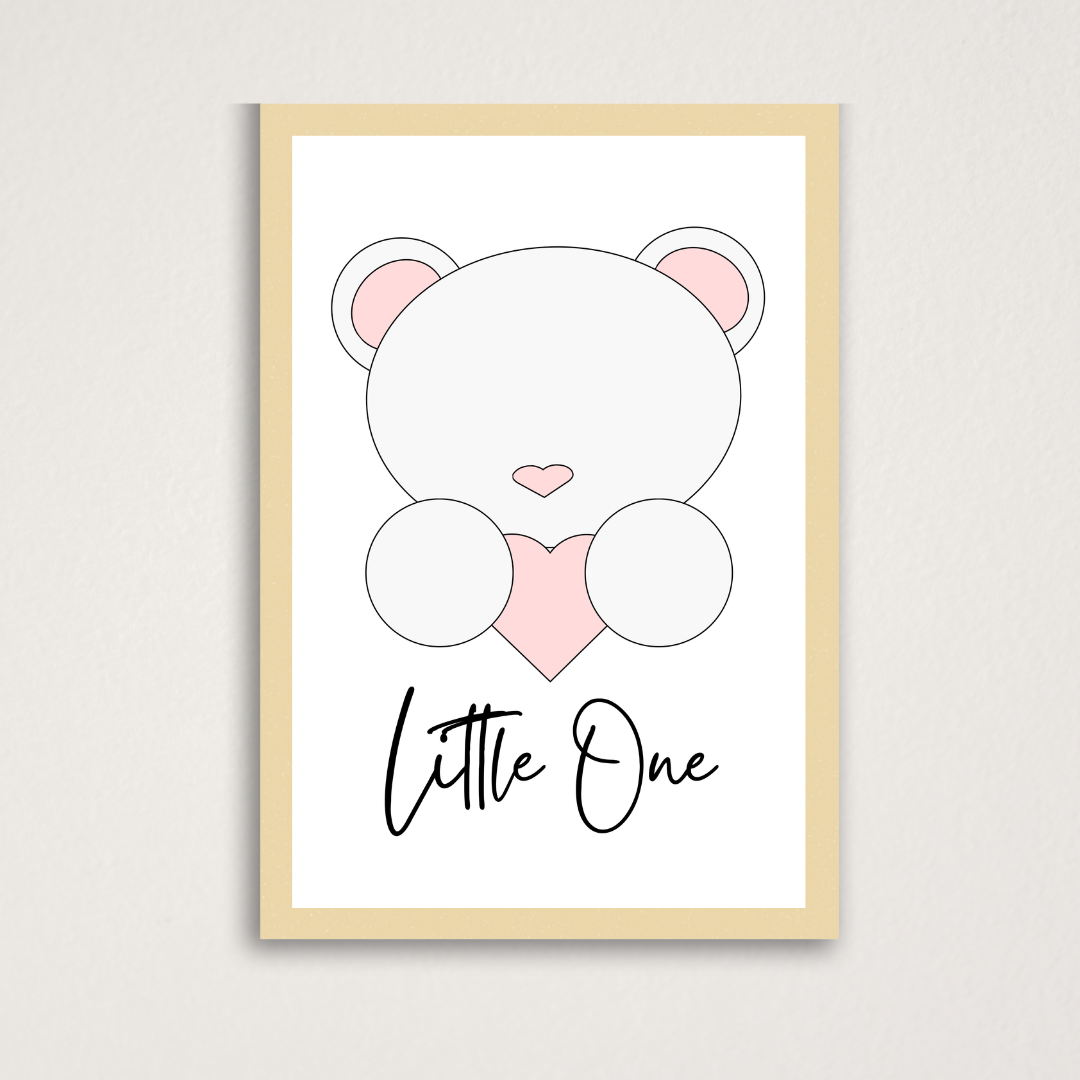 Polar bear Little One motivational quote nursery wall art for baby's room