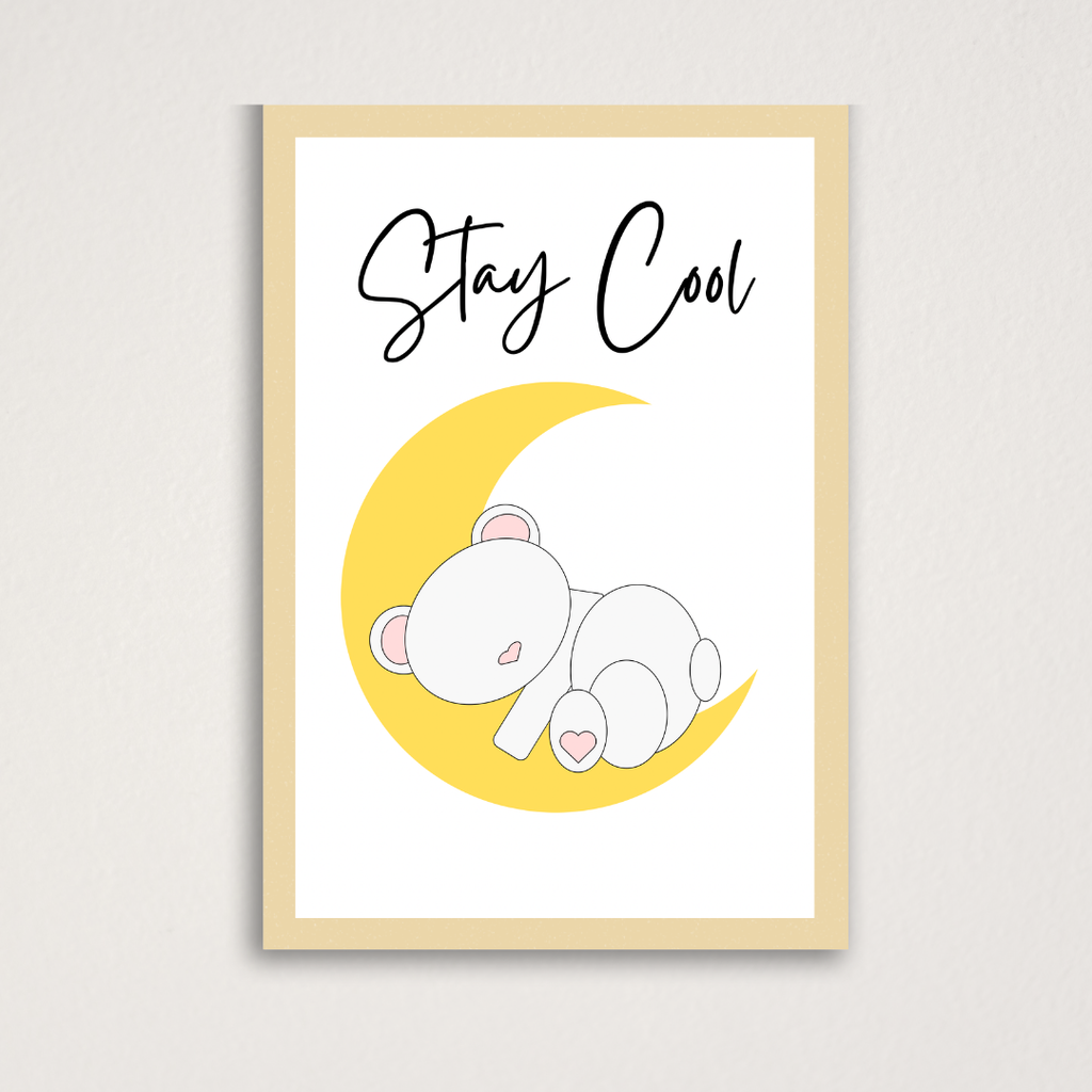 Cute polar bear Stay Cool single nursery print for baby nursery decor