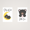 Black bear nursery wall art unframed print Stay Wild Little One for baby room