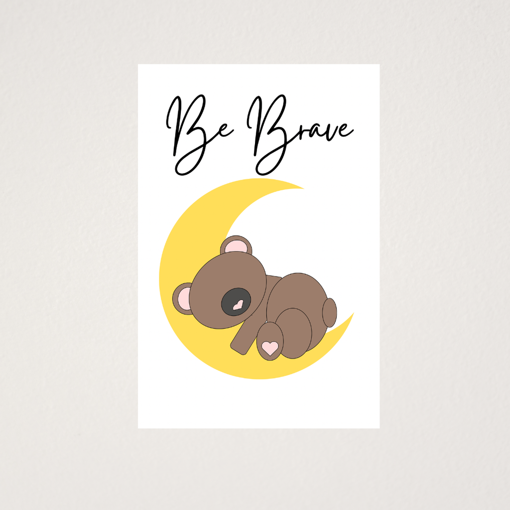 Adorable brown bear nursery art unframed 8x10 prints for baby's room