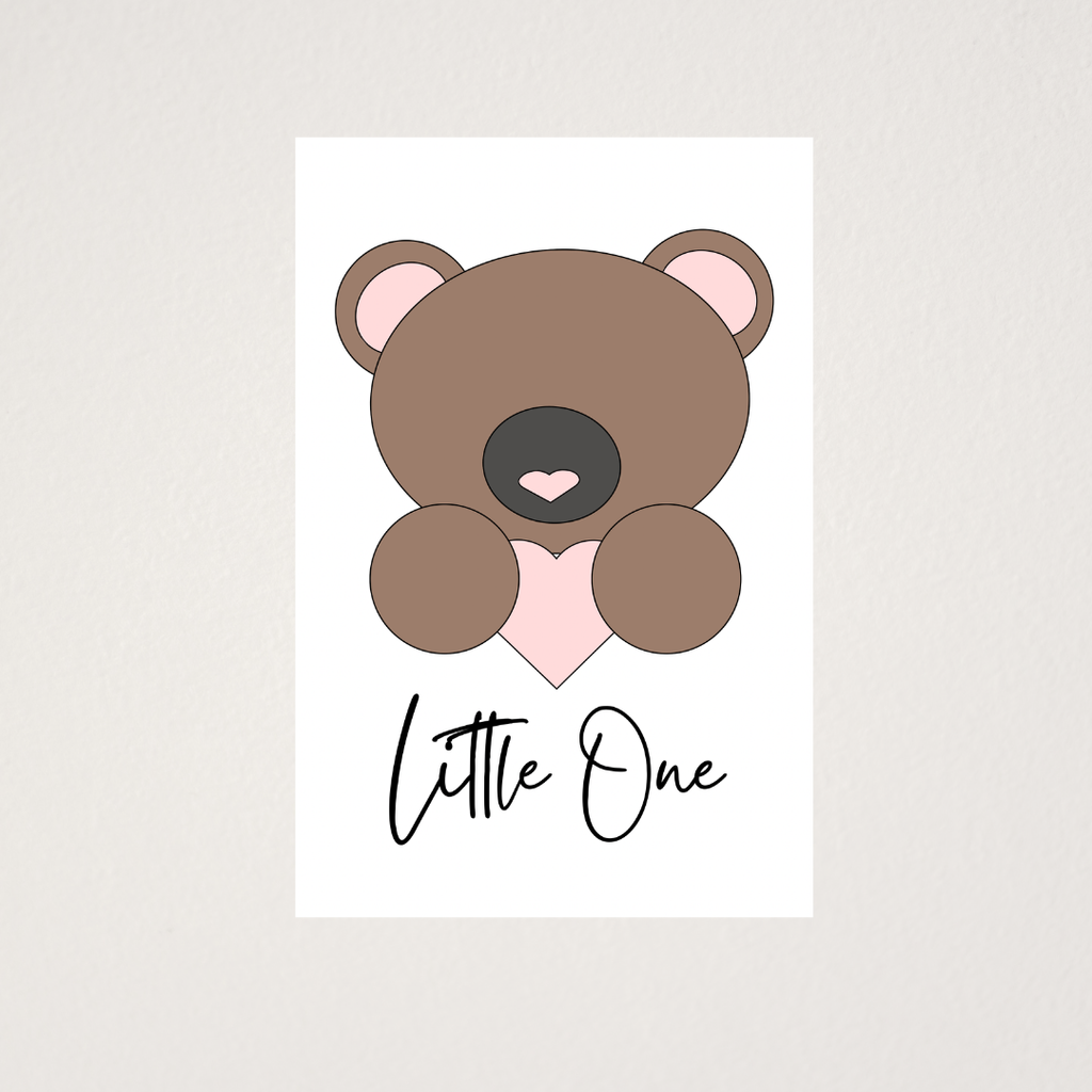 Brown bear Little One unframed nursery wall art print for baby room
