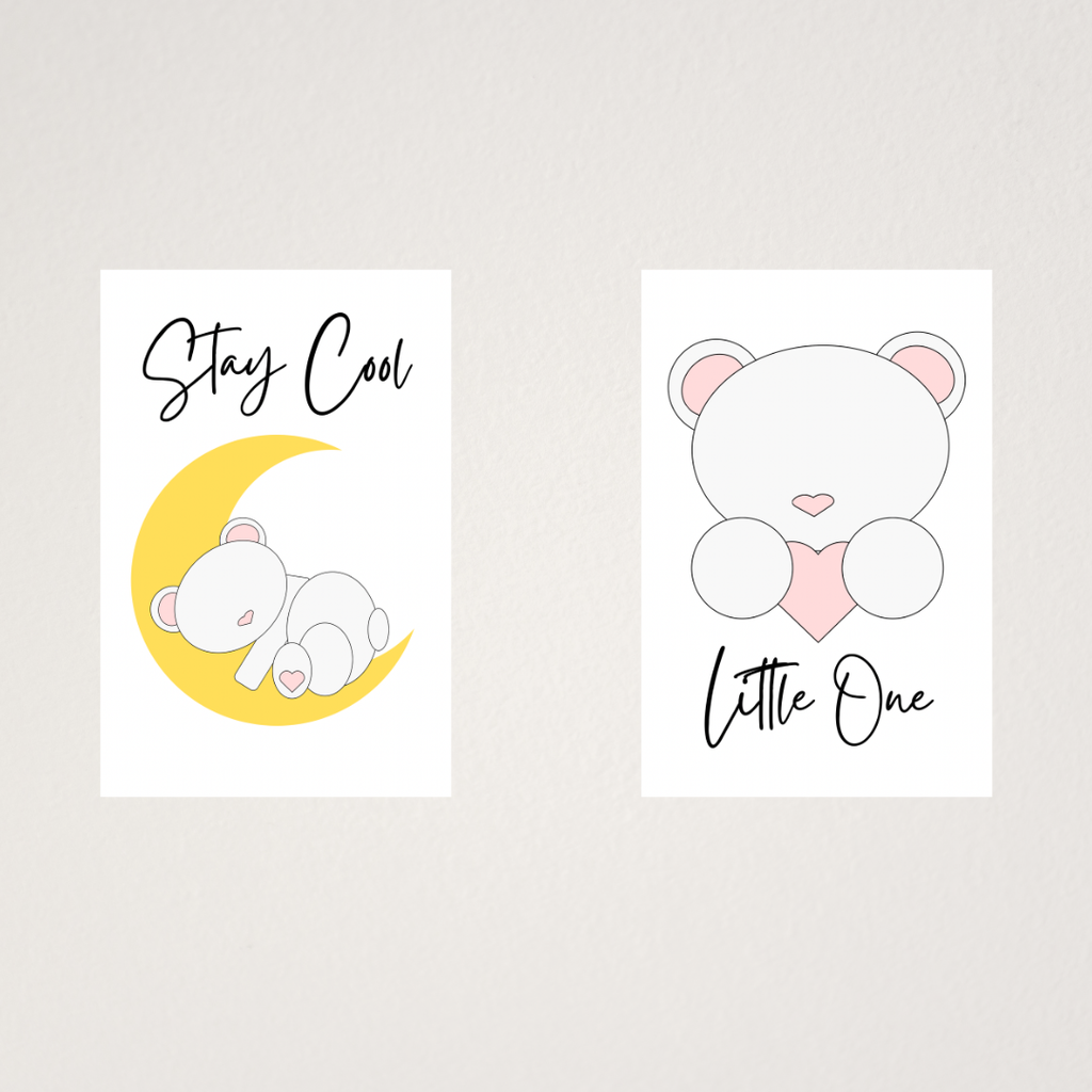 Polar bear nursery wall art unframed print Stay Cool Little One for baby room