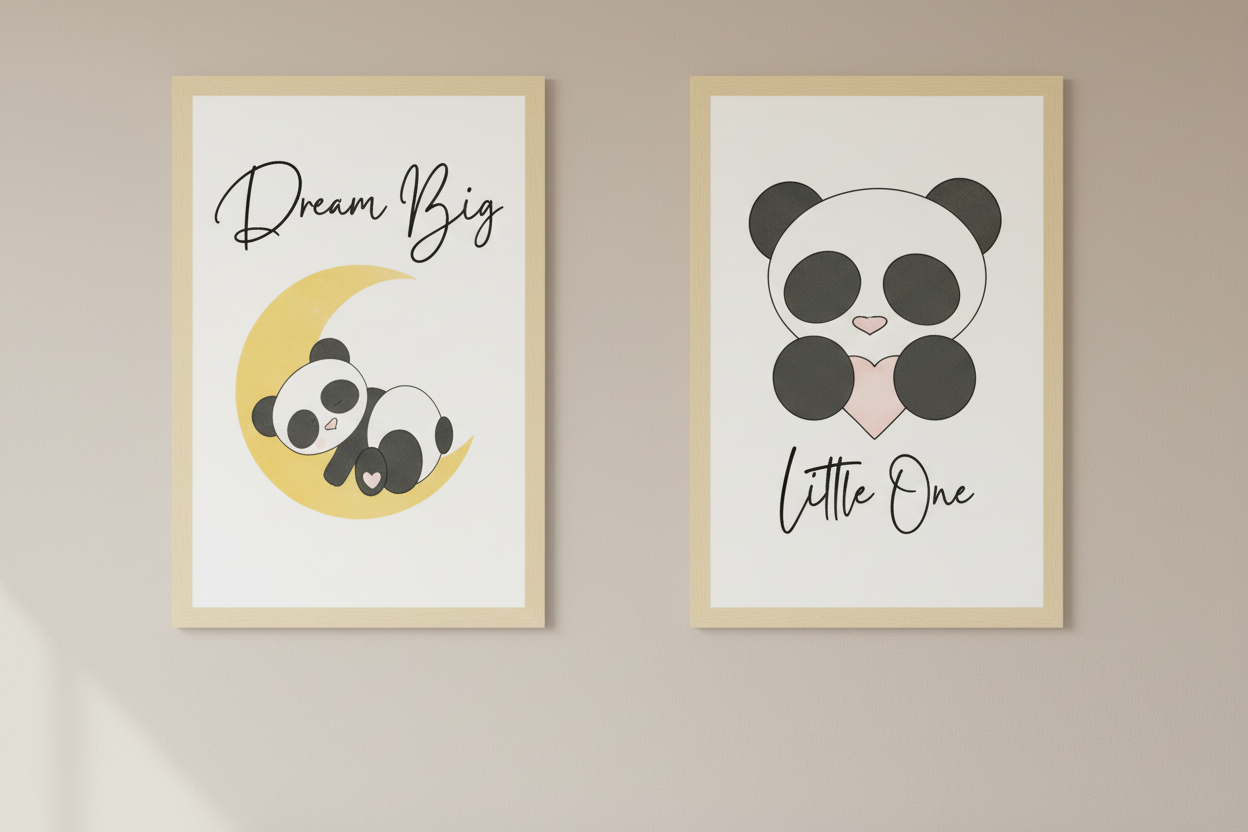 Close-up detail of panda prints