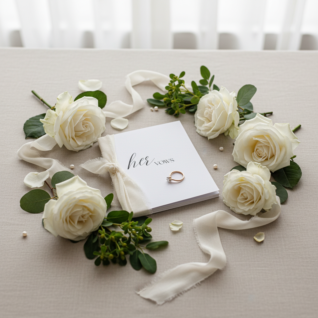 Her vows elegant mockup